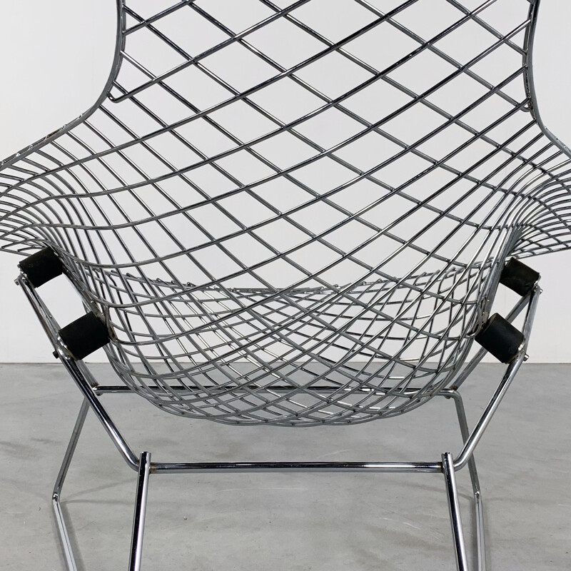 Vintage Chromed Bird Lounge Chair by Harry Bertoia for Knoll 1970s