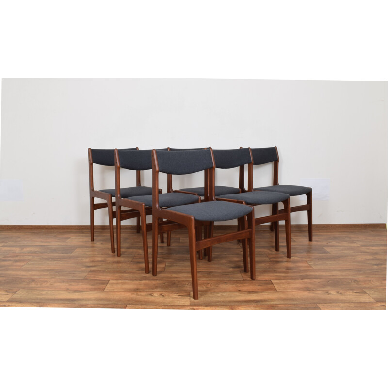 Set of 6 vintage Mid-Teak Dining Chairs by Erik Buch Denmark 1960s