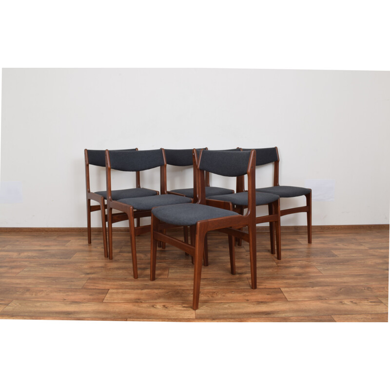 Set of 6 vintage Mid-Teak Dining Chairs by Erik Buch Denmark 1960s