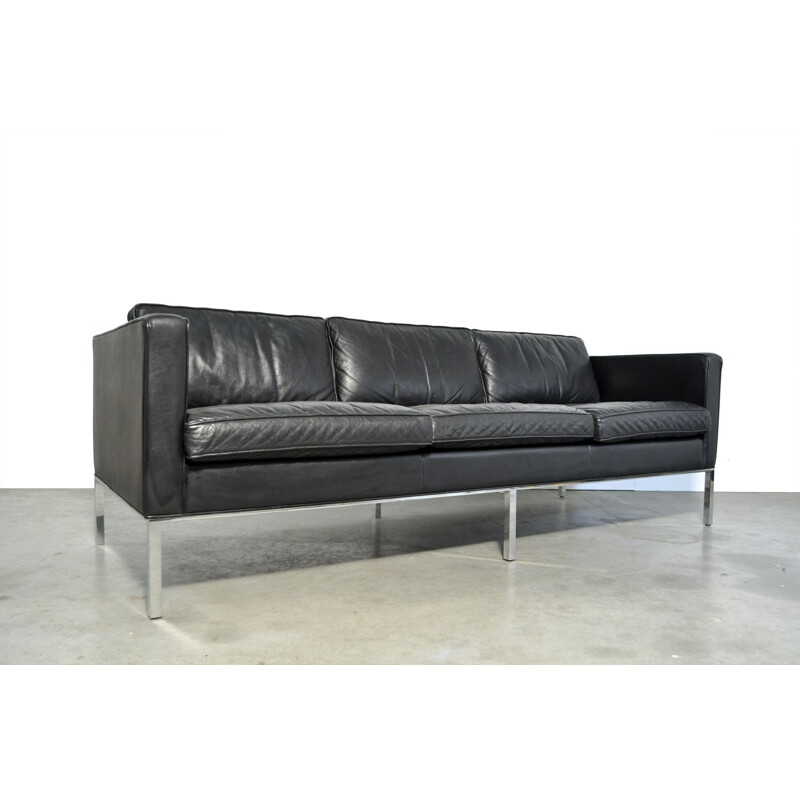 Vintage 3-seater leather sofa by Kho Liang Ie for Artifort Netherlands 1980s
