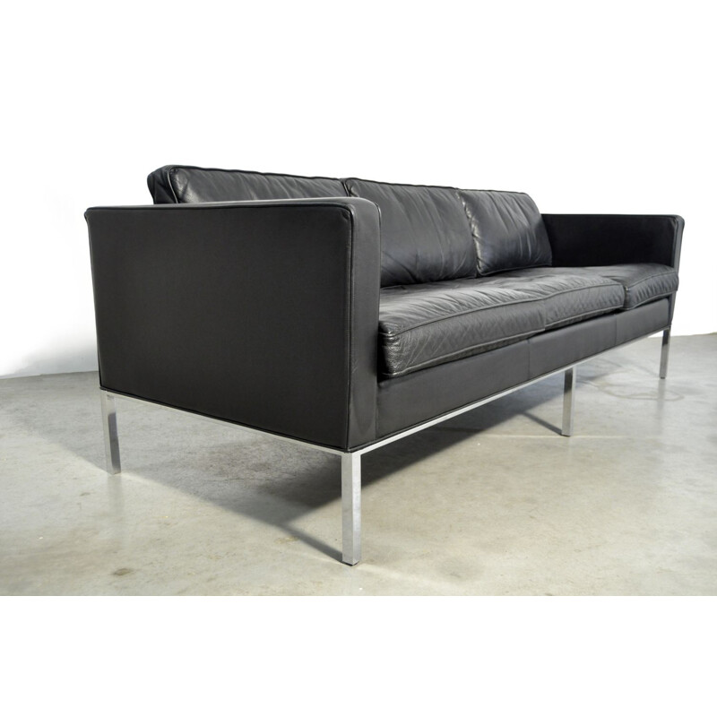 Vintage 3-seater leather sofa by Kho Liang Ie for Artifort Netherlands 1980s