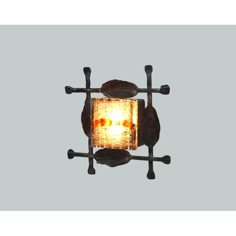 Vintage Brutalist Tom Ahlström wall lamp 1970s