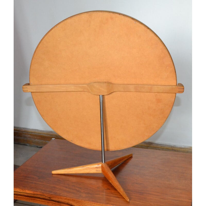 Vintage framed wooden mirror by Uno and Osten Kristiansson for Luxus, Sweden 1960