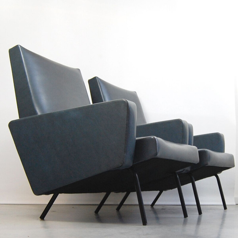 Pair of Suffren vintage armchairs by Pierre Guariche for Meurop 1962