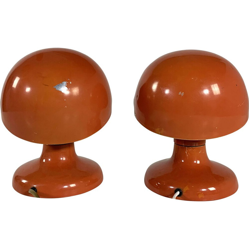 Paire de lampes de table vintage Coral Jucker par Tobia & Afra Scarpa