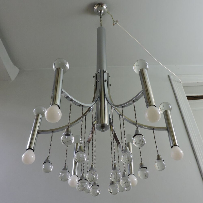 Vintage chandelier Gaetano Sciolari Italy 1960s