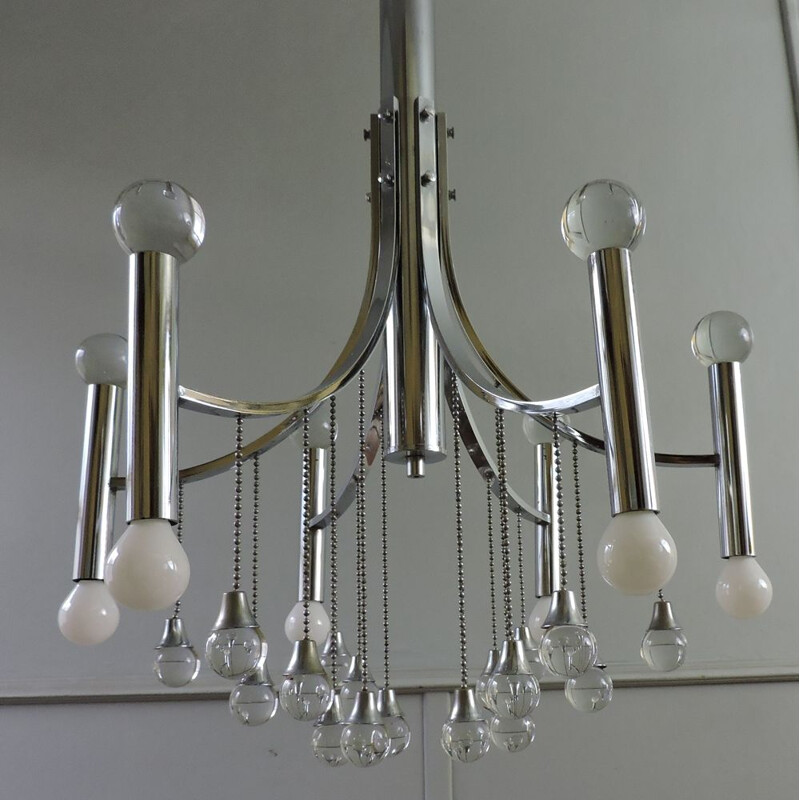 Vintage chandelier Gaetano Sciolari Italy 1960s