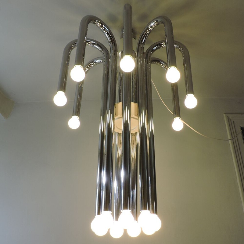 Vintage chandelier Angelo Brotto for Espéria Italy 1960s