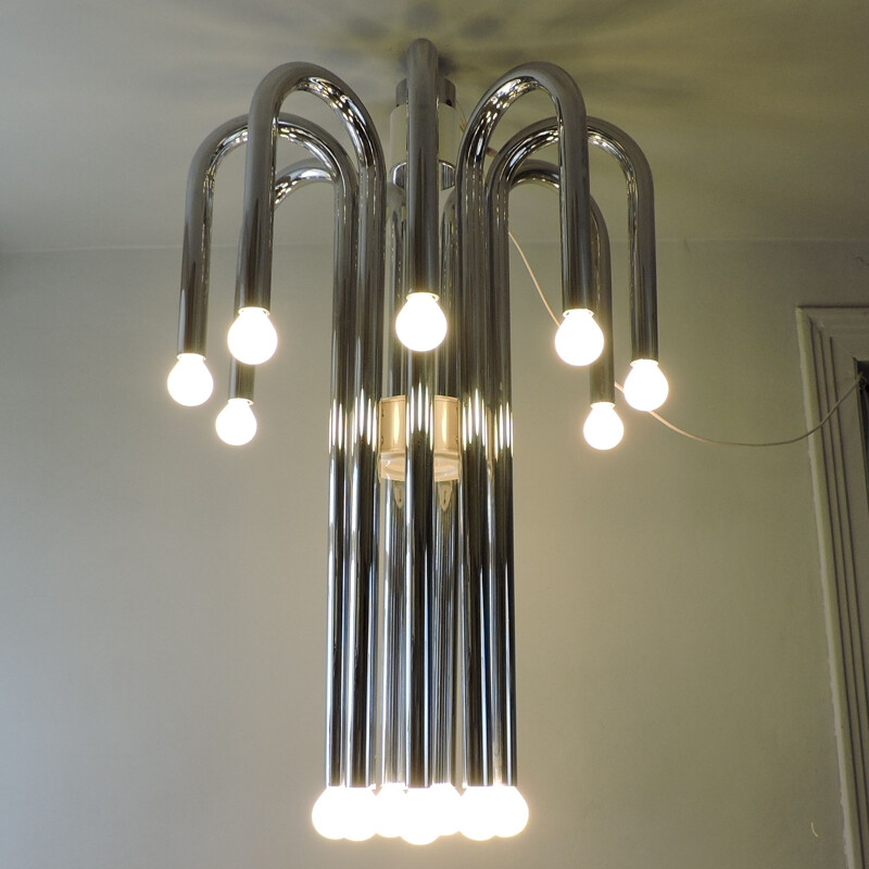 Vintage chandelier Angelo Brotto for Espéria Italy 1960s