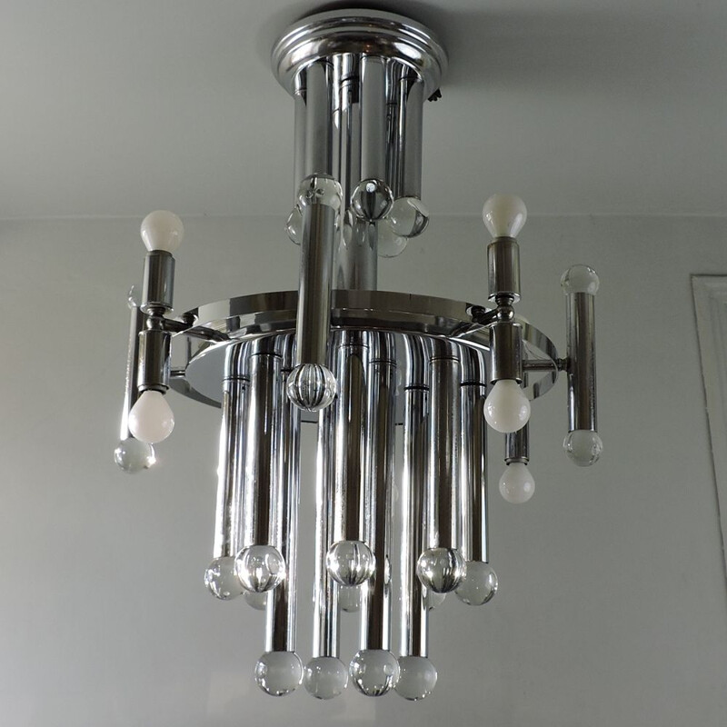 Vintage chandelier Gaetano Sciolari Italy 1960s