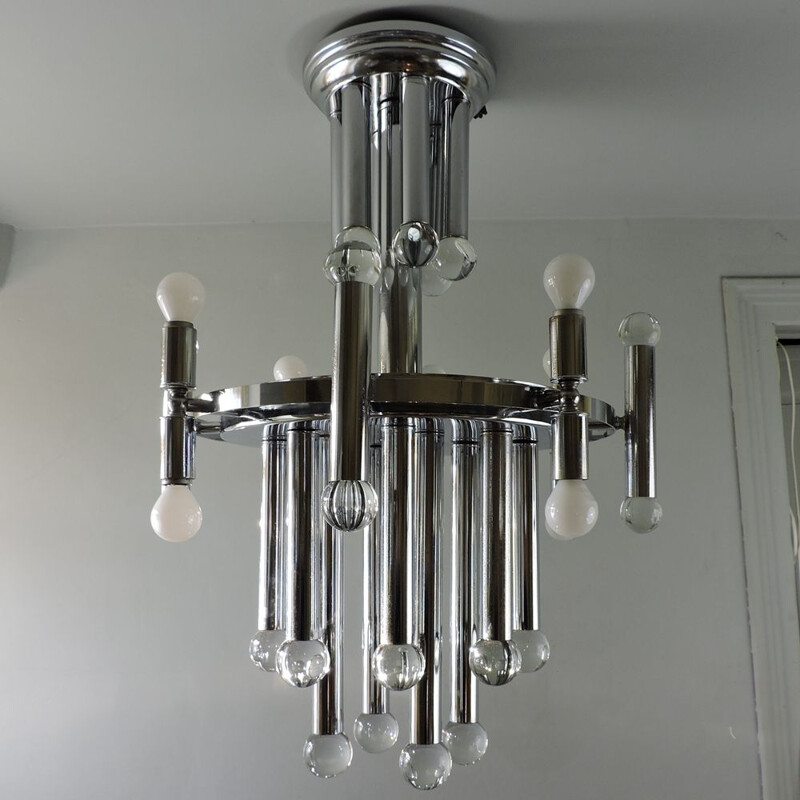 Vintage chandelier Gaetano Sciolari Italy 1960s