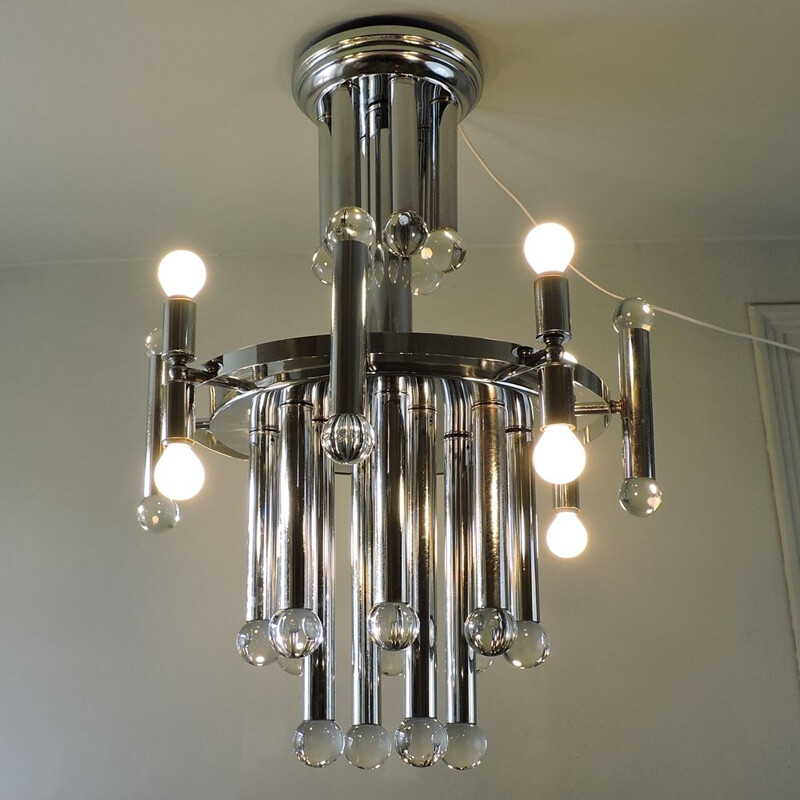 Vintage chandelier Gaetano Sciolari Italy 1960s