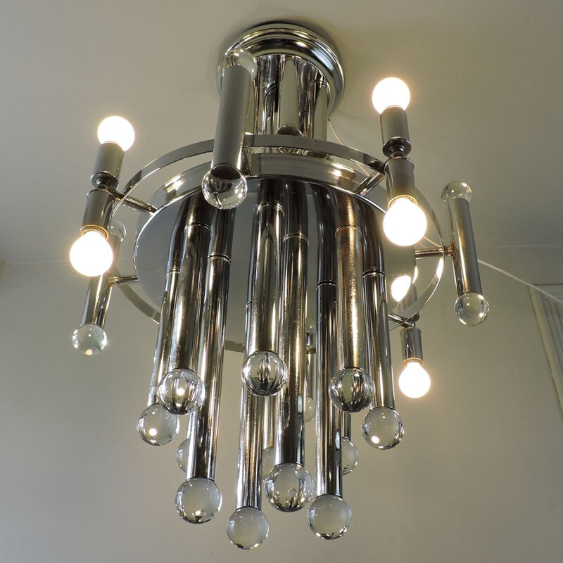 Vintage chandelier Gaetano Sciolari Italy 1960s