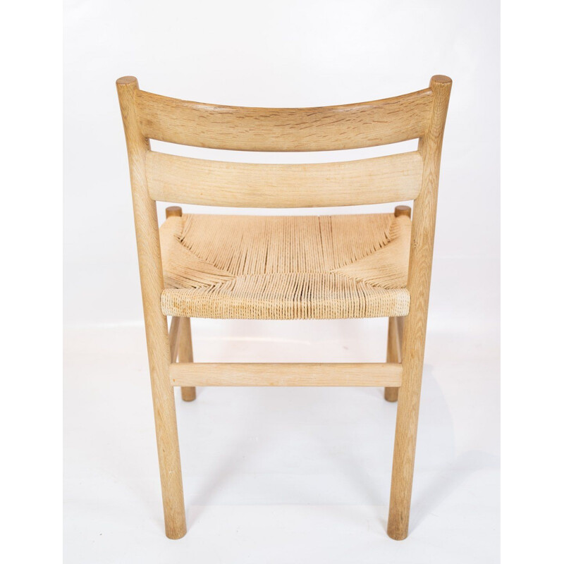 Set van 6 vintage stoelen van Borge Mogensen, eikenhout en papierdraad 1960