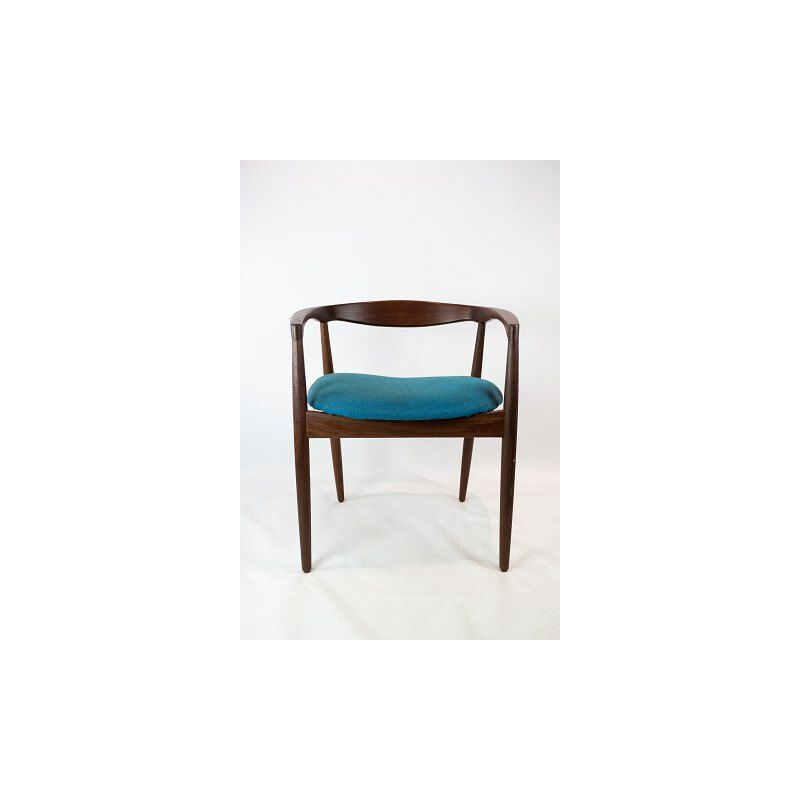 Vintage Armchair in rosewood with blue fabric by Kai Kristiansen 1960s