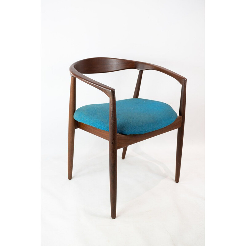 Vintage Armchair in rosewood with blue fabric by Kai Kristiansen 1960s