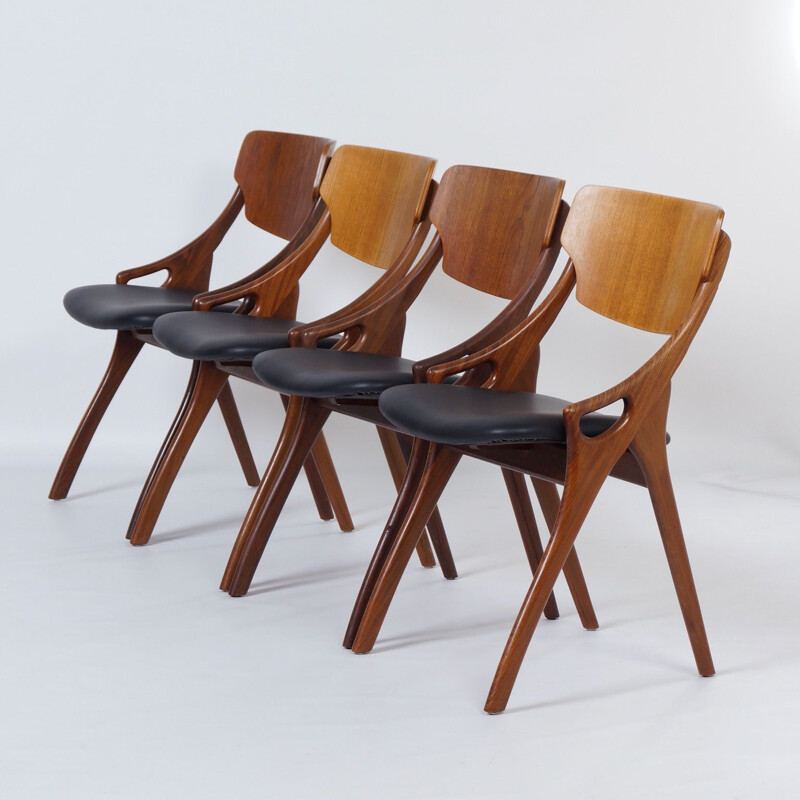 Lot de 4 chaises vintage de Hovmand Olsen pour Mogens Kold Danemark 1960