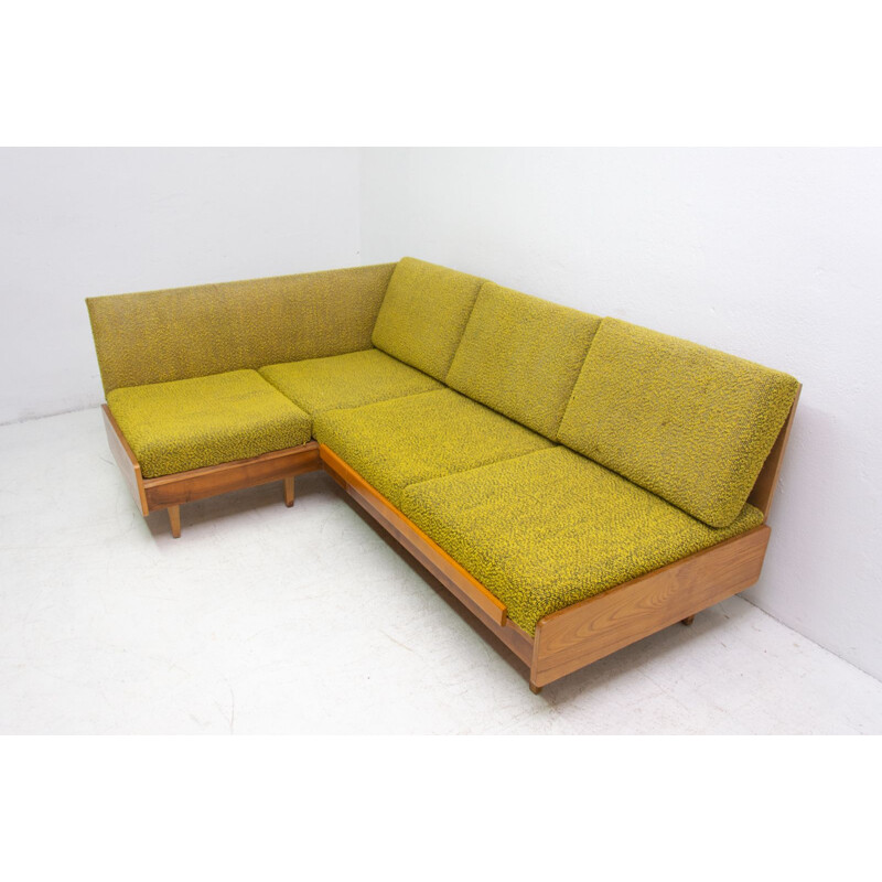 Mid century corner folding sofabed Czechoslovakia 1960s