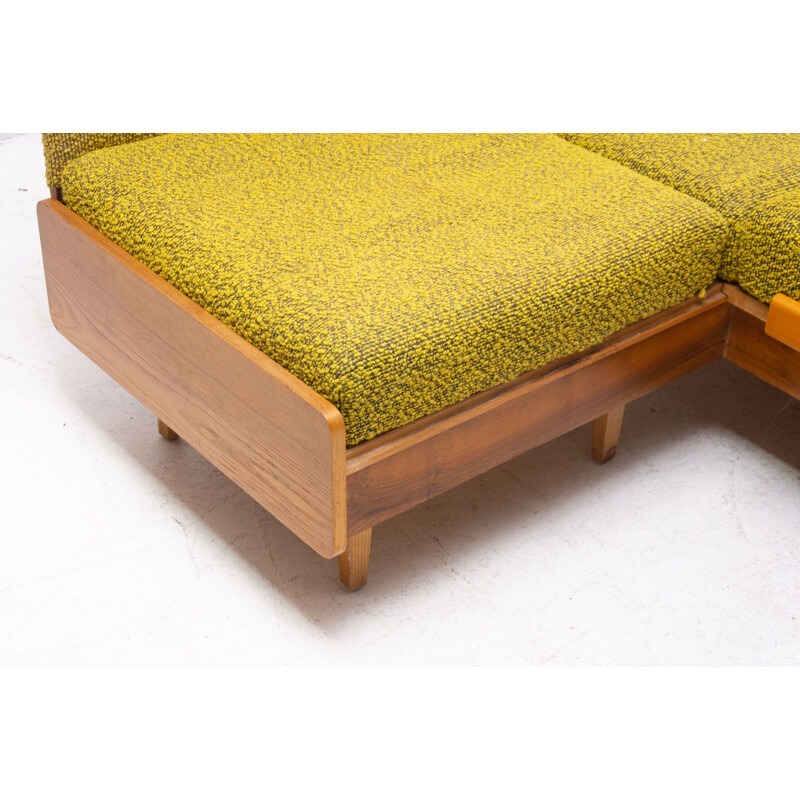 Mid century corner folding sofabed Czechoslovakia 1960s