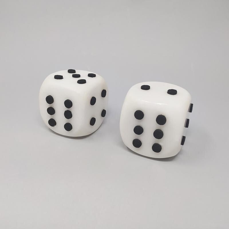 Pair of vintage Marble Dices Italy 1970s