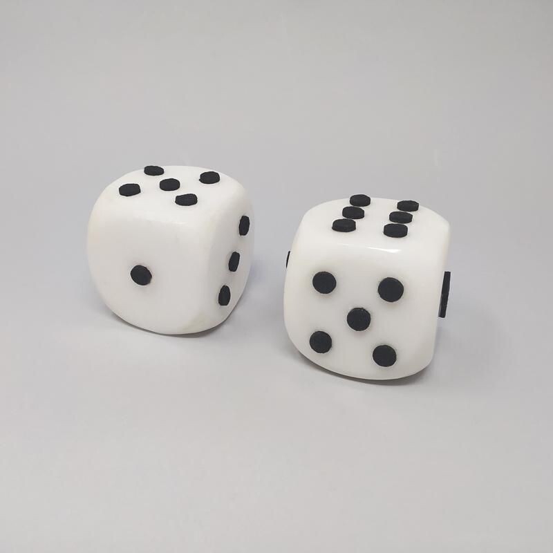 Pair of vintage Marble Dices Italy 1970s