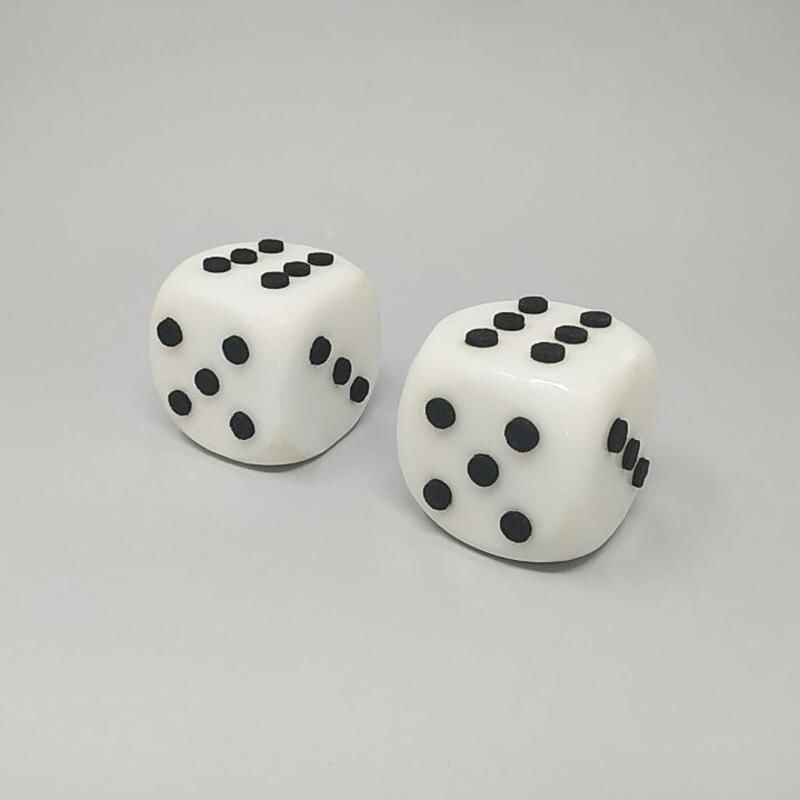 Pair of vintage Marble Dices Italy 1970s