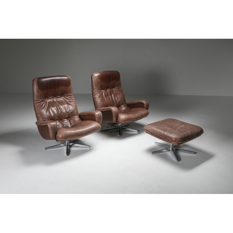 Vintage Lounge Chair set by De Sede Switzerland 1969s