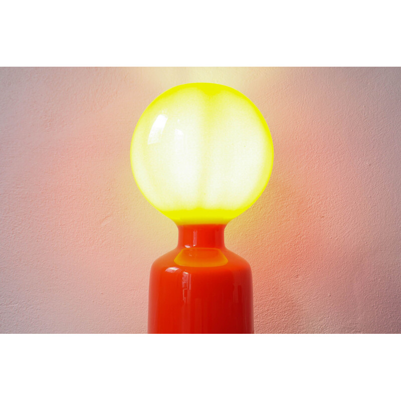 Vintage Orange Glass Table Lamp by Jean-Paul Emonds-Alt for Philips 1965s