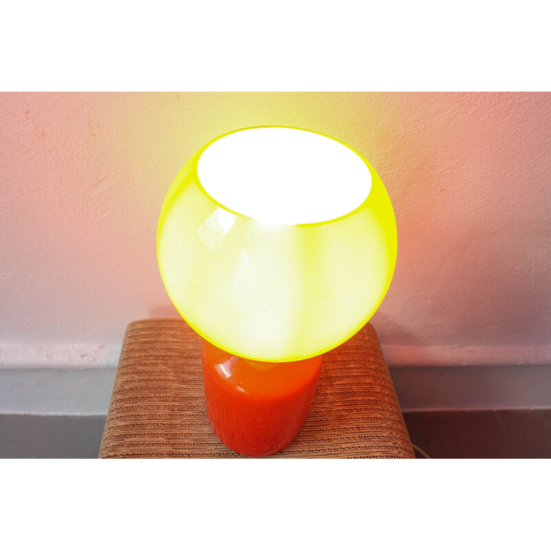 Vintage Orange Glass Table Lamp by Jean-Paul Emonds-Alt for Philips 1965s