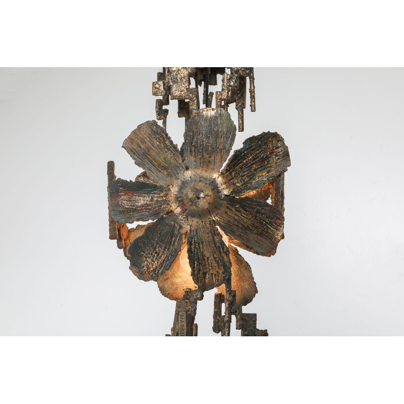 Vintage Brutalist Chandelier by Salvino Marsura Italy 1970s