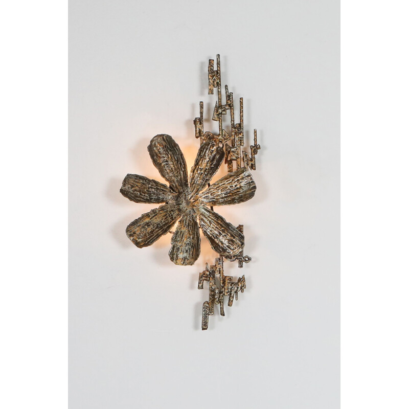 Pair of vintage Brutalist Sconces by Salvino Marsura Italy 1970s