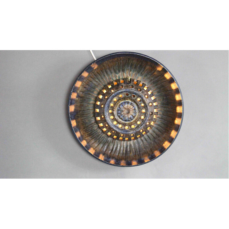 Vintage ceramic Wall Lamp Denmark 1970s