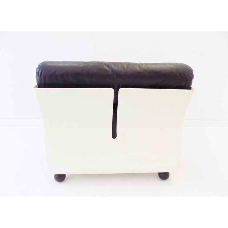 Vintage Amanta leather armchair black by Mario Bellini Italy 1963s