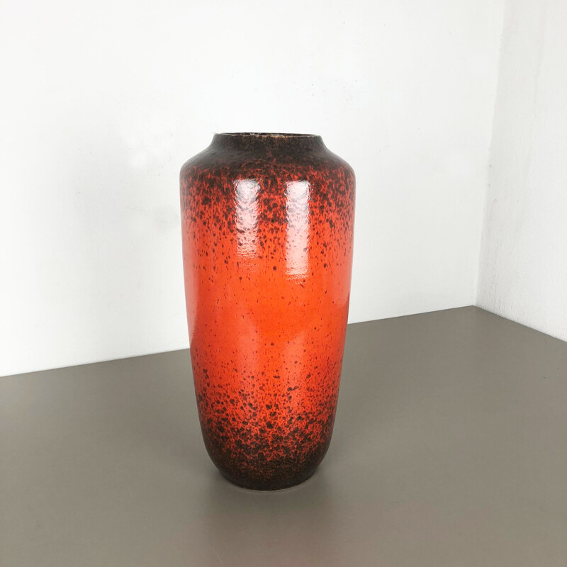 Grand vase vintage de poterie Fat Lava Scheurich WGP 1970