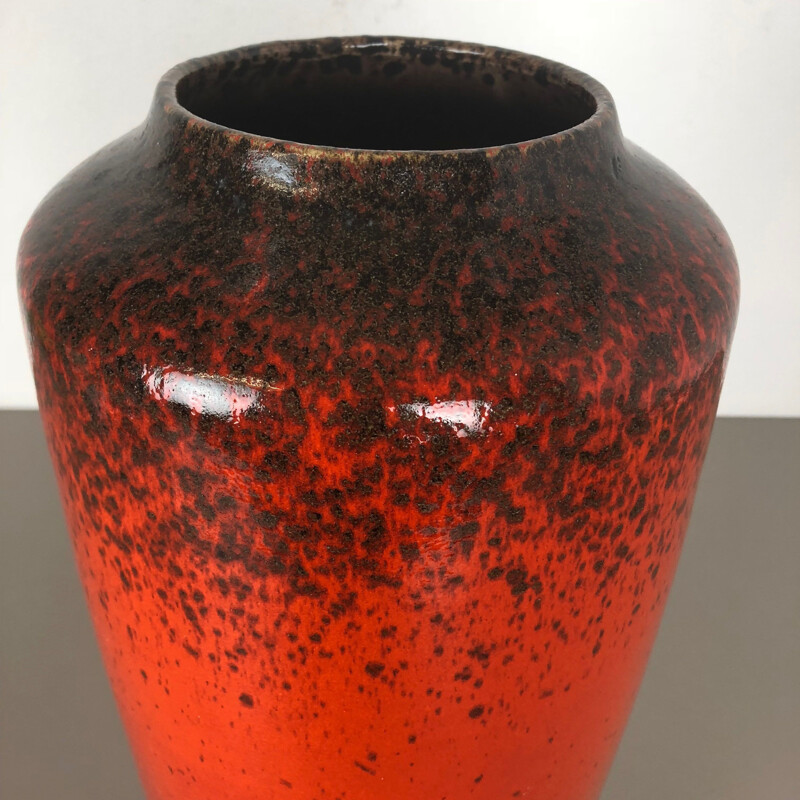 Grand vase vintage de poterie Fat Lava Scheurich WGP 1970