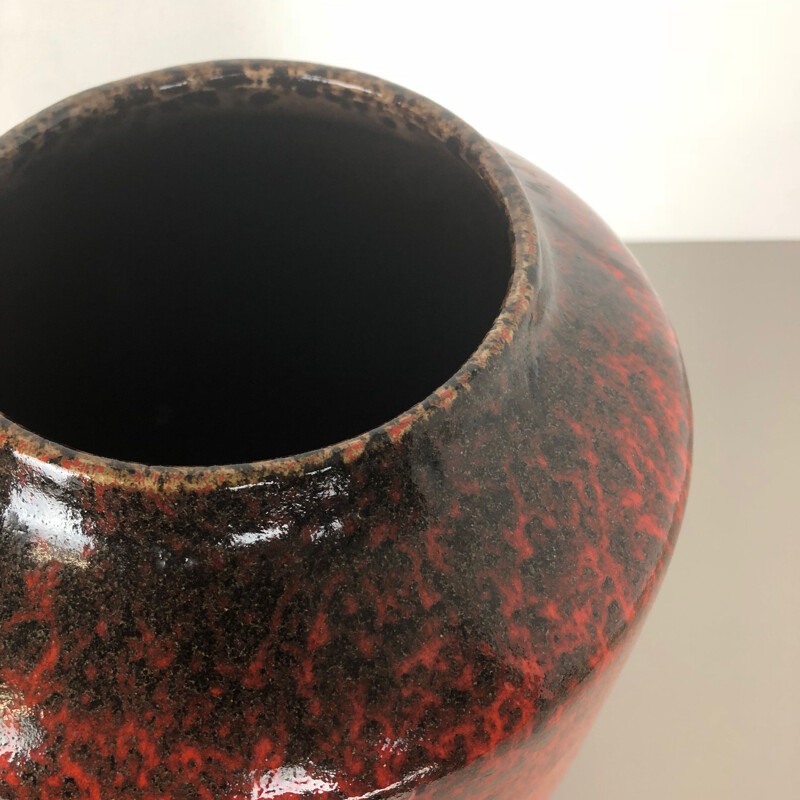 Gran jarrón de cerámica vintage Fat Lava Scheurich WGP 1970