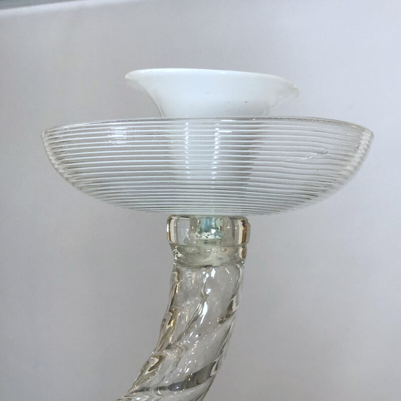 Vintage Murano ten arms chandelier by Carlo Scarpa for Venini Italy 1930s