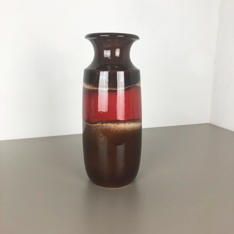 Grand vase vintage Fat Lava en poterie par Scheurich 1970