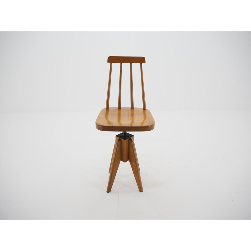 Vintage Wood Chair Czechoslovakia 1970s