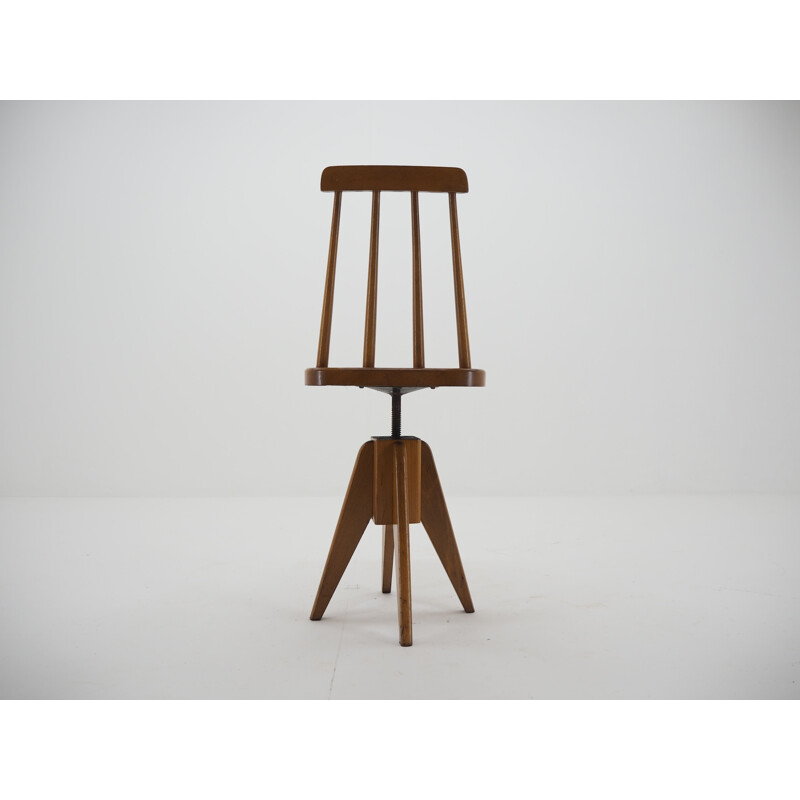 Vintage Wood Chair Czechoslovakia 1970s