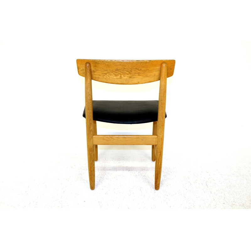 Set of 6 vintage oak chairs Borge Mogensen Denmark 1960s