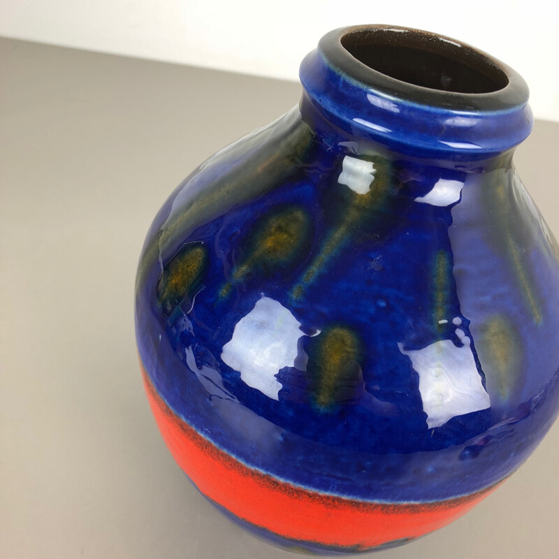 Vase vintage en céramique de fat lava par Heinz Siery pour Carstens Tönnieshof, Allemagne 1970