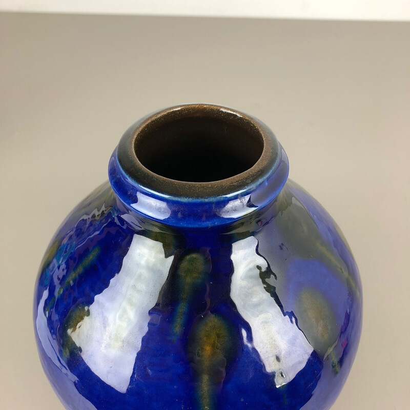 Vase vintage en céramique de fat lava par Heinz Siery pour Carstens Tönnieshof, Allemagne 1970