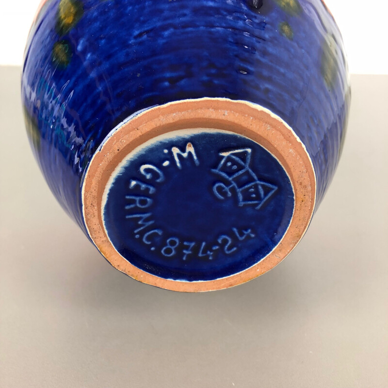 Vase vintage en céramique de fat lava par Heinz Siery pour Carstens Tönnieshof, Allemagne 1970