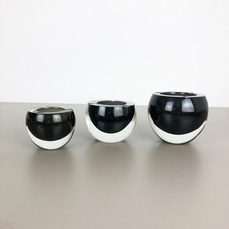 Set van 3 oude murano glazen asbakken door Antonio da Ros voor Cenedese, 1960