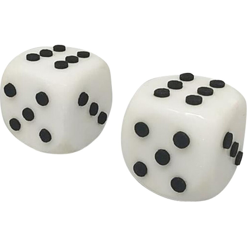Pair of vintage Marble Dices Italy 1970s