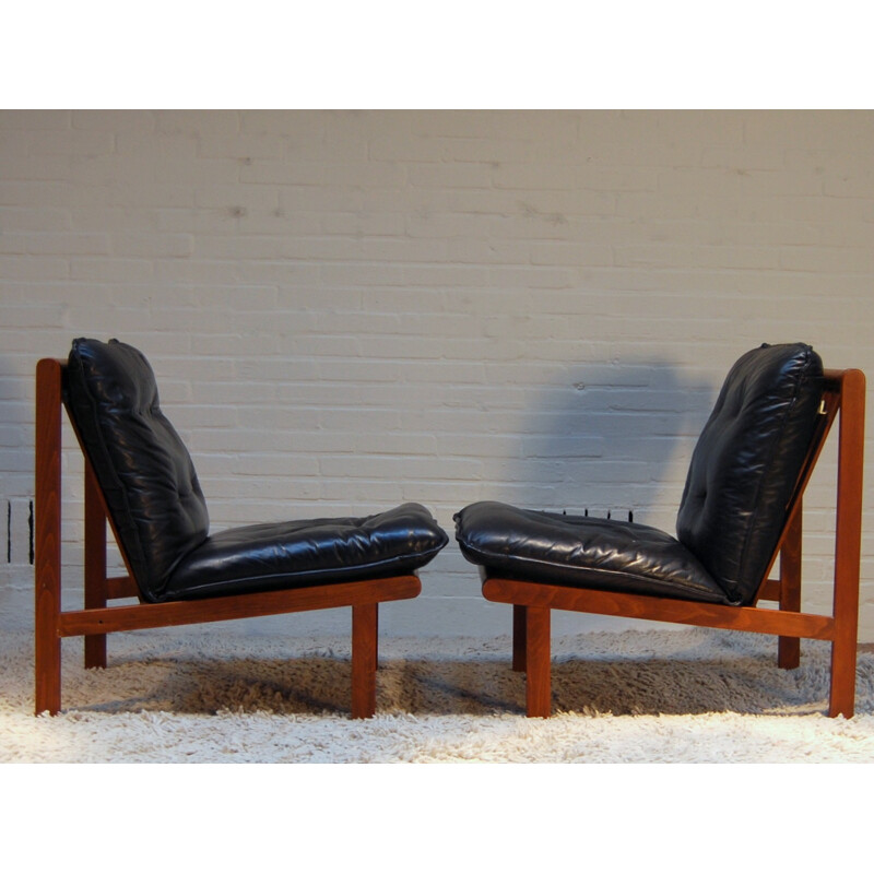 Suite de 3 fauteuils Scandinaves - années 60