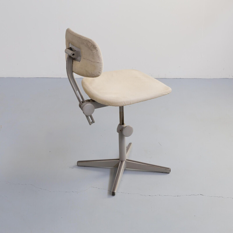 Bureau d'écriture vintage en métal avec chaise pour Lips 1950