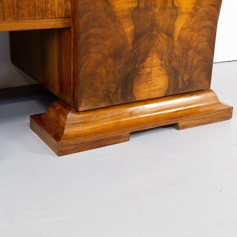 Vintage cabinet in Burl Walnutt with marble table top Art deco