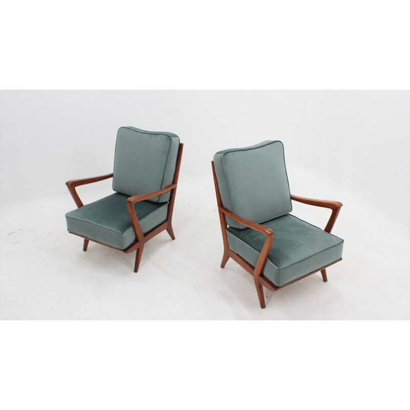 Paire de fauteuils vintage Gio Ponti Cassina 1950